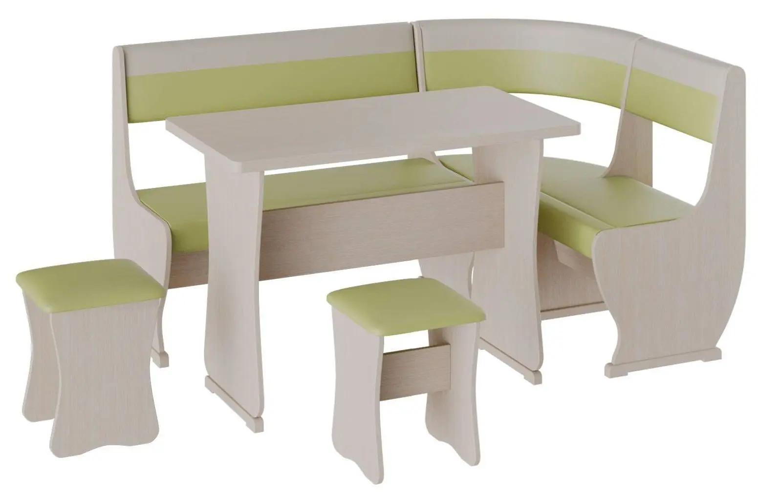 Кухонный уголок BonMebel Уют 1 (Дуб Молочный/Фисташковый/Бежевый)