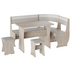 Кухонный уголок BonMebel Уют 1 (Дуб Молочный/Серый/Белый)