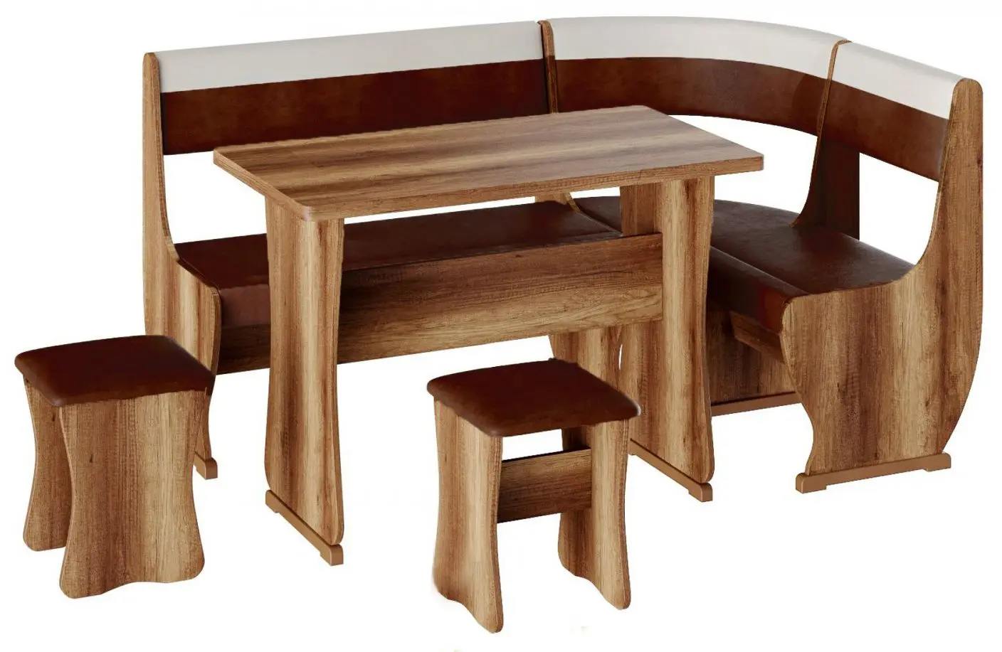 Кухонный уголок BonMebel Уют 1 (Дуб Сонома/Шоколадный/Бежевый)