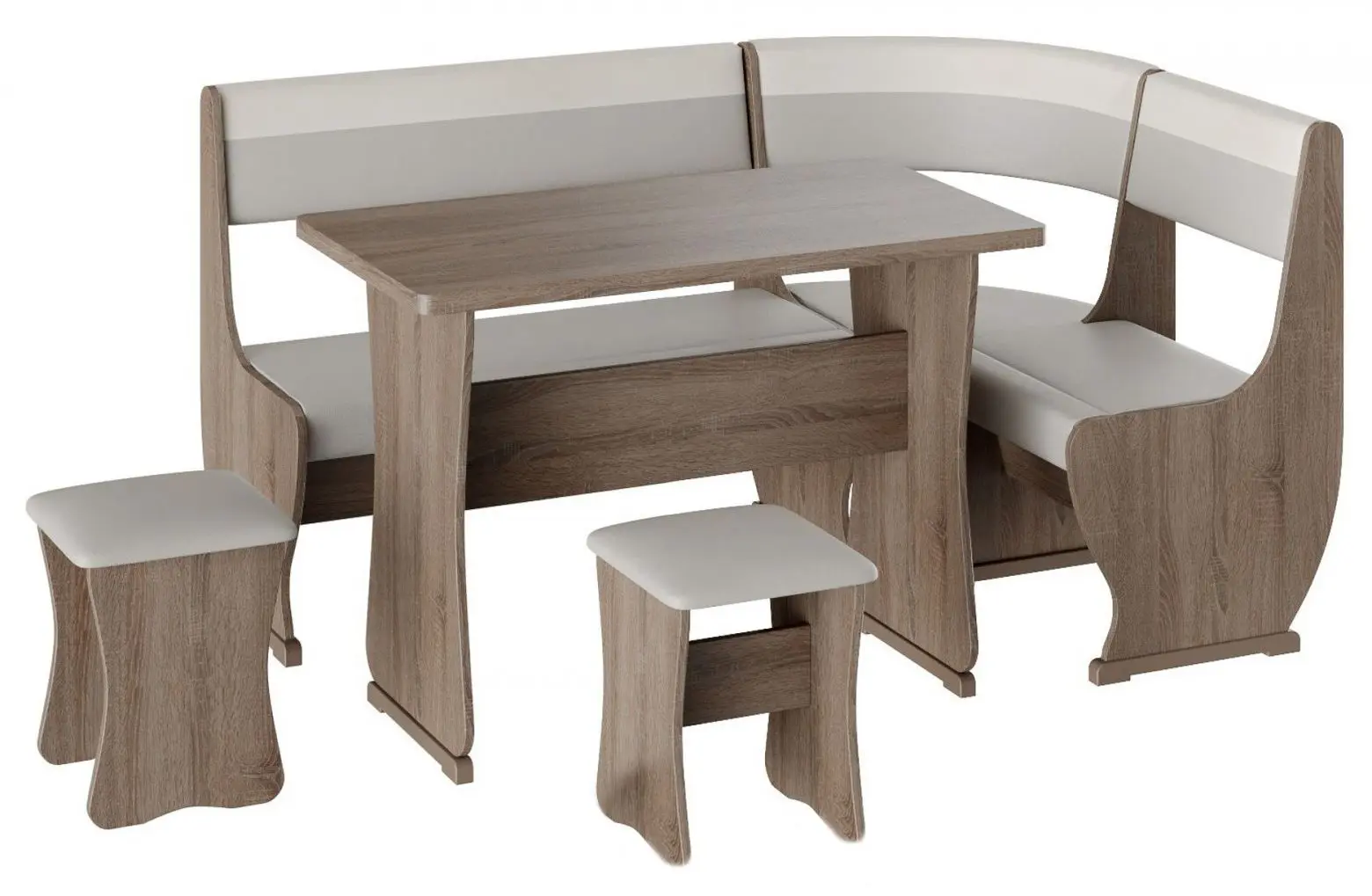 Кухонный уголок BonMebel Уют 1 (Дуб Сонома Трюфель/Серый/Белый)