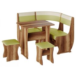 Кухонный уголок BonMebel Уют 1 Мини (Дуб Сонома/Фисташковый/Бежевый)