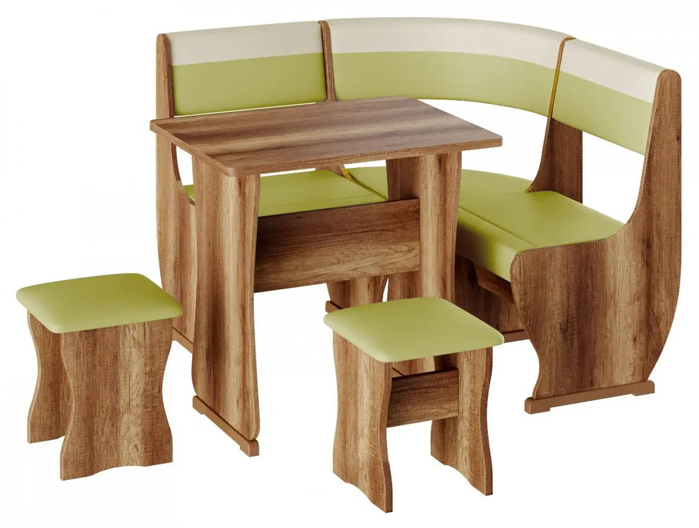 Coltar de bucatarie BonMebel Uyut 1 Mini (Oak Sonoma/Pistachio/Beige)