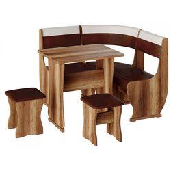 Кухонный уголок BonMebel Уют 1 Мини (Дуб Сонома/Шоколадный/Бежевый)