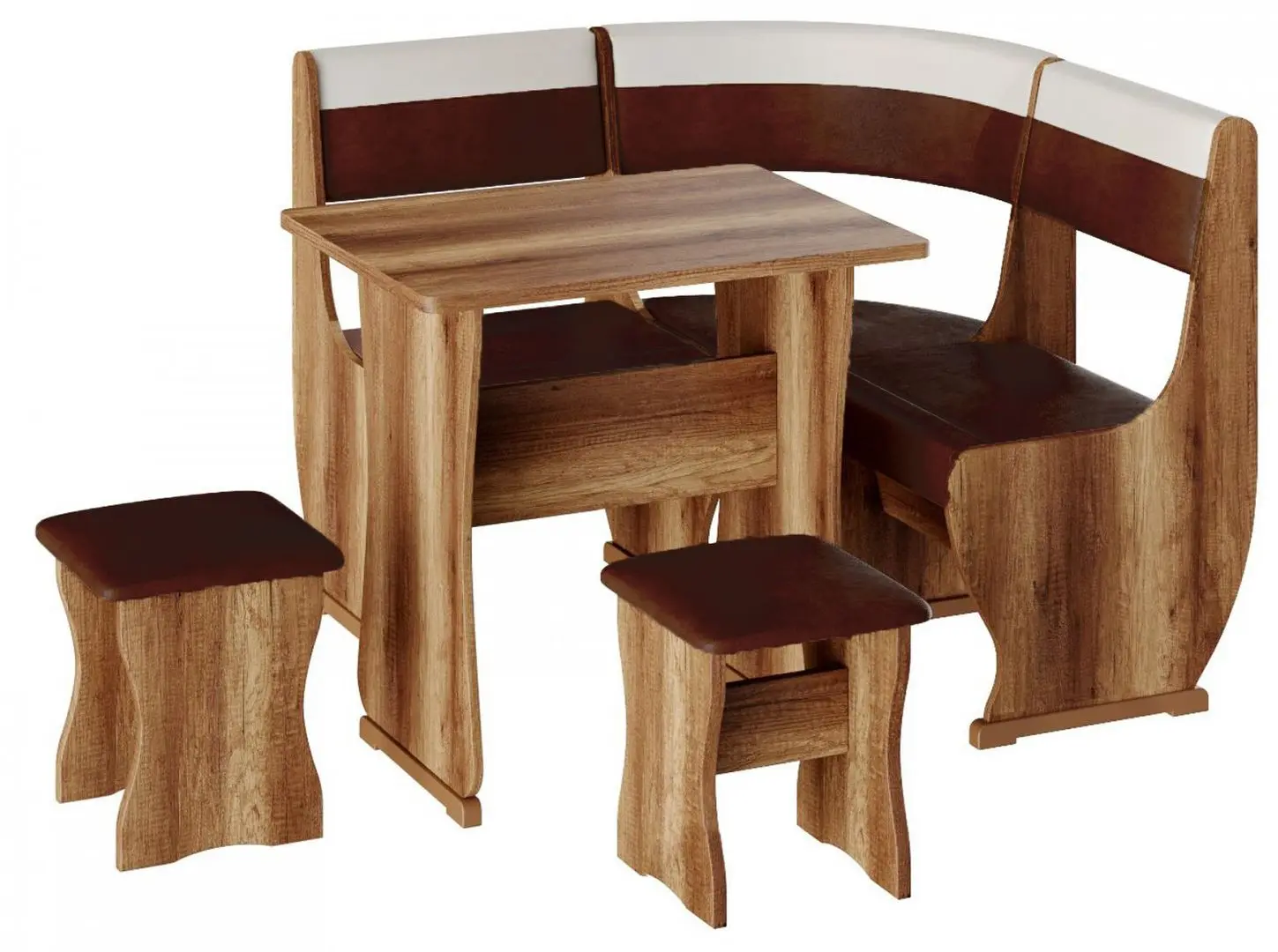 Кухонный уголок BonMebel Уют 1 Мини (Дуб Сонома/Шоколадный/Бежевый)