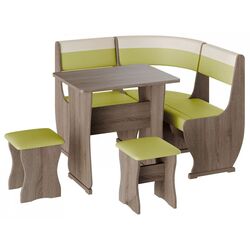 Кухонный уголок BonMebel Уют 1 Мини (Дуб Сонома Трюфель/Фисташковый/Бежевый)