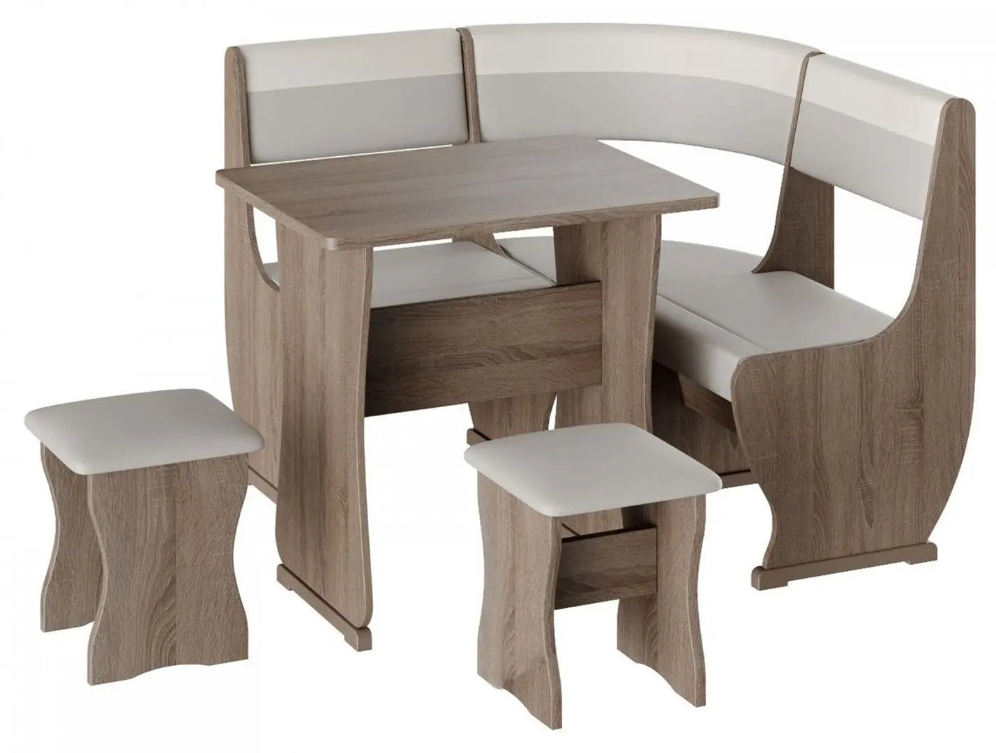 Кухонный уголок BonMebel Уют 1 Мини (Дуб Сонома Трюфель/Серый/Белый)