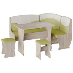 Кухонный уголок BonMebel Уют 2 (Дуб Молочный/Фисташковый/Бежевый)