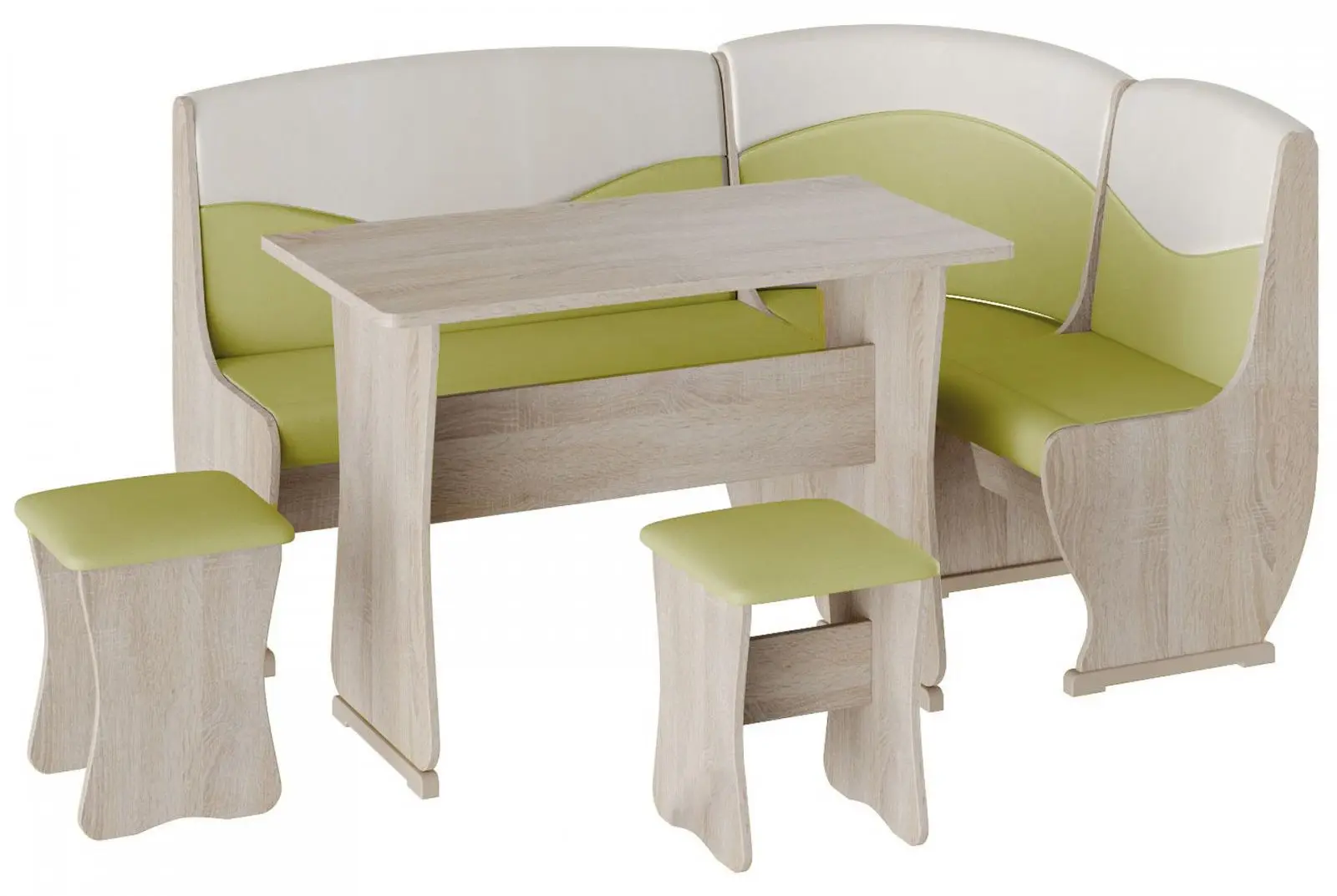 Кухонный уголок BonMebel Уют 2 (Дуб Молочный/Фисташковый/Бежевый)