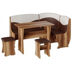 Кухонный уголок BonMebel Уют 2 (Дуб Сонома/Шоколадный/Бежевый)