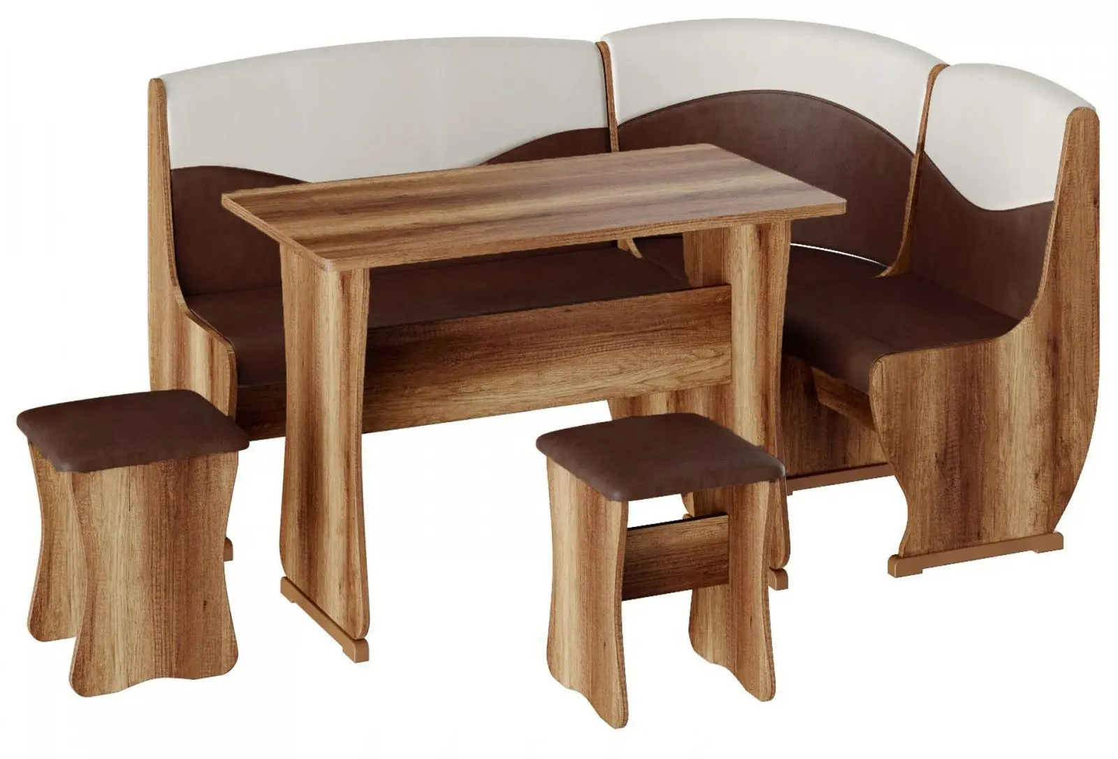 Кухонный уголок BonMebel Уют 2 (Дуб Сонома/Шоколадный/Бежевый)