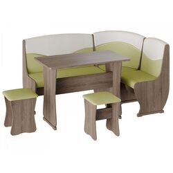 Кухонный уголок BonMebel Уют 2 (Дуб Сонома Трюфель/Фисташковый/Бежевый)