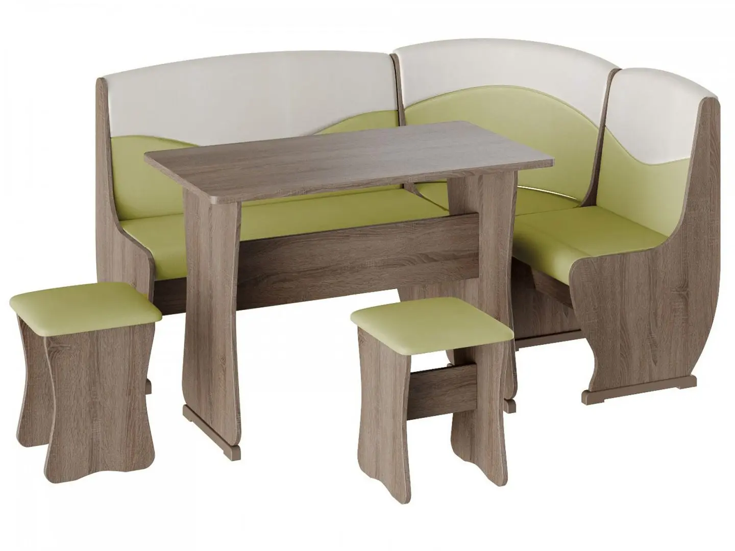 Кухонный уголок BonMebel Уют 2 (Дуб Сонома Трюфель/Фисташковый/Бежевый)