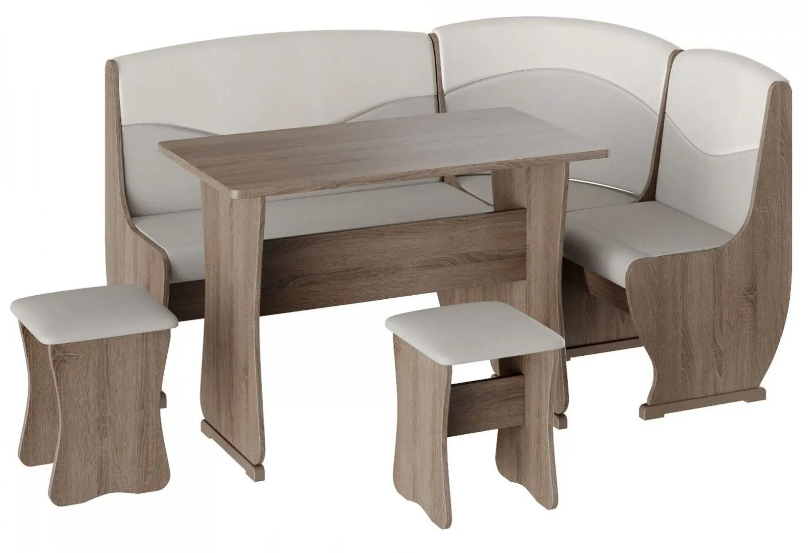 Кухонный уголок BonMebel Уют 2 (Дуб Сонома Трюфель/Серый/Белый)