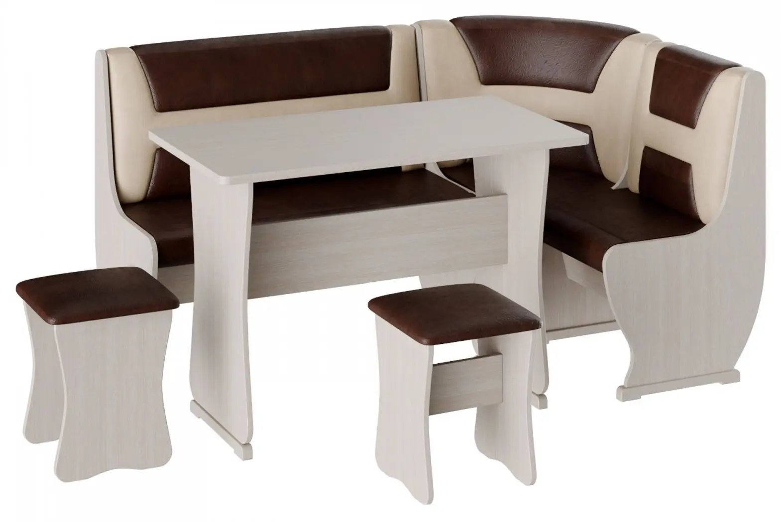 Кухонный уголок BonMebel Уют 3 (Дуб Молочный/Шоколадный/Бежевый)