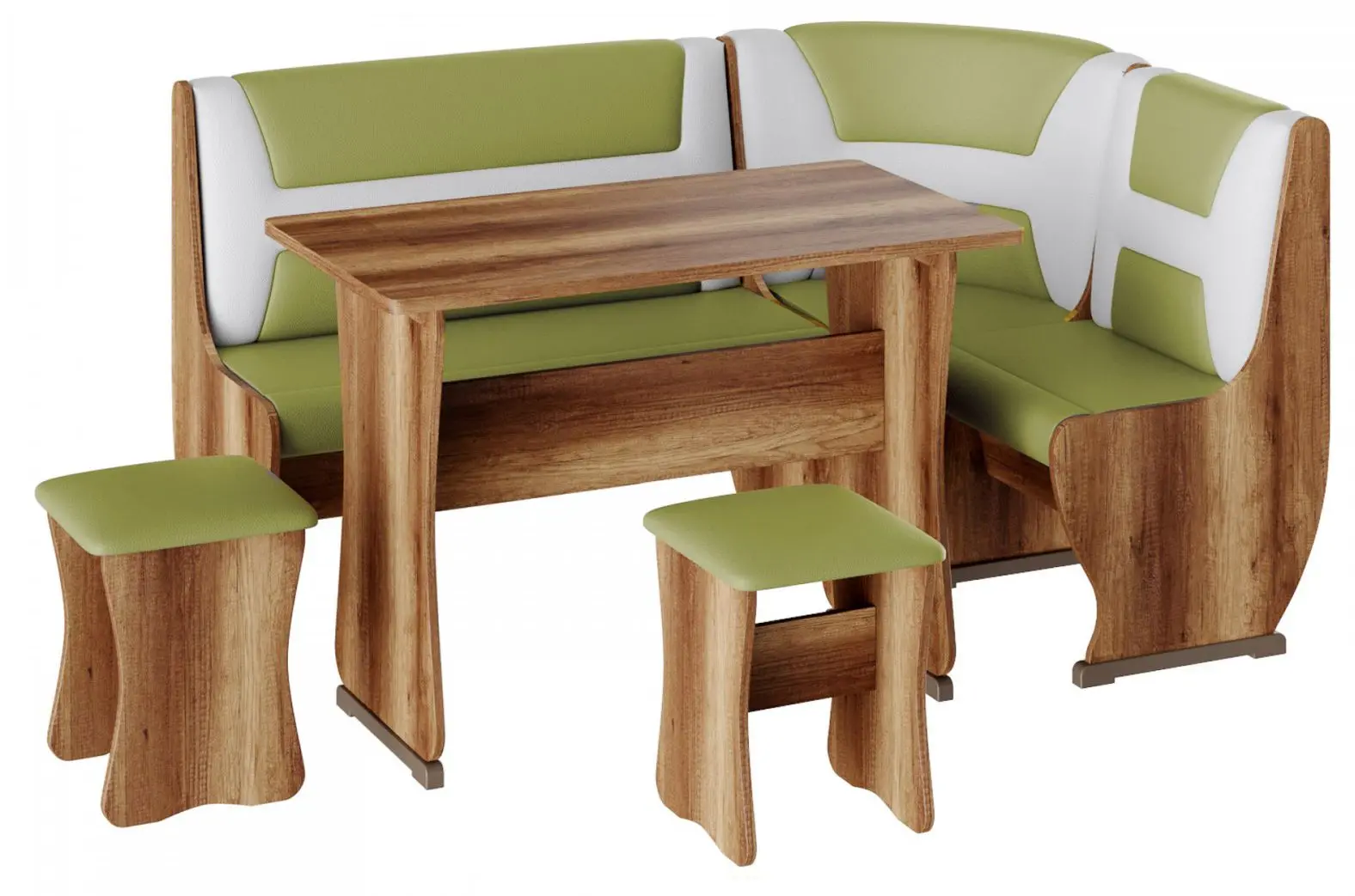 Coltar de bucatarie BonMebel Uyut 3 (Oak Sonoma/Pistachio/Beige)