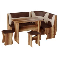 Кухонный уголок BonMebel Уют 3 (Дуб Сонома/Шоколадный/Бежевый)