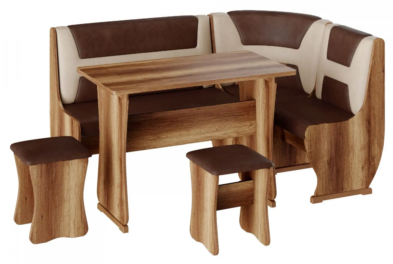 Кухонный уголок BonMebel Уют 3 (Дуб Сонома/Шоколадный/Бежевый)