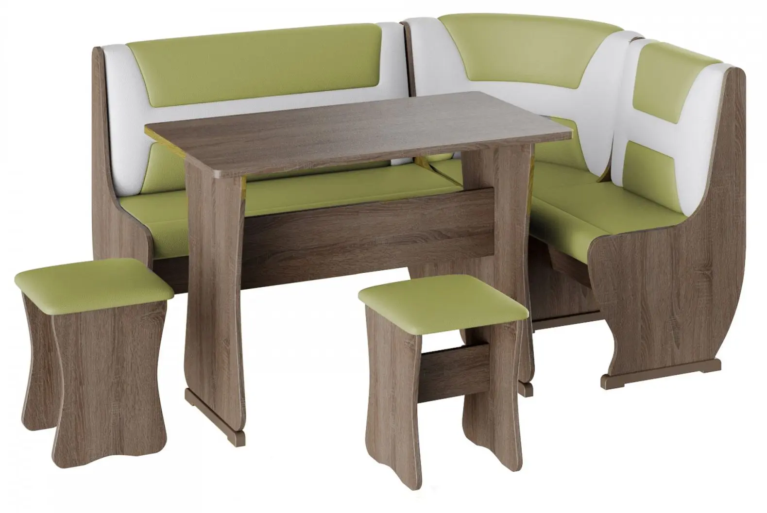 Кухонный уголок BonMebel Уют 3 (Дуб Сонома Трюфель/Фисташковый/Бежевый)