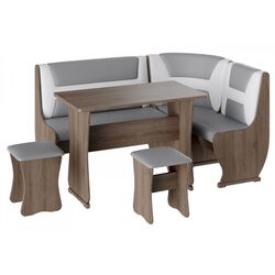 Кухонный уголок BonMebel Уют 3 (Дуб Сонома Трюфель/Серый/Белый)