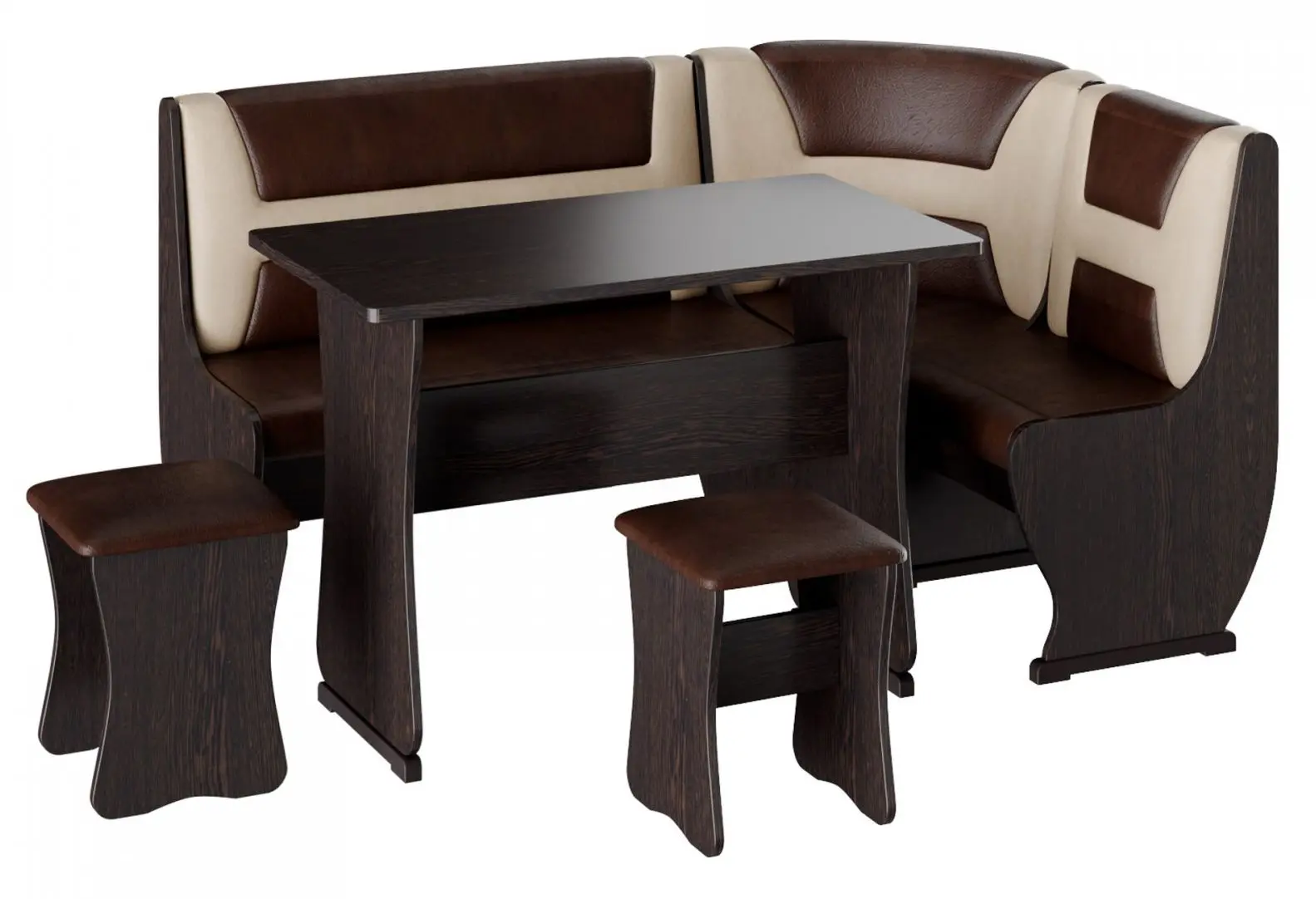 Кухонный уголок BonMebel Уют 3 (Венге/Шоколадный/Бежевый)