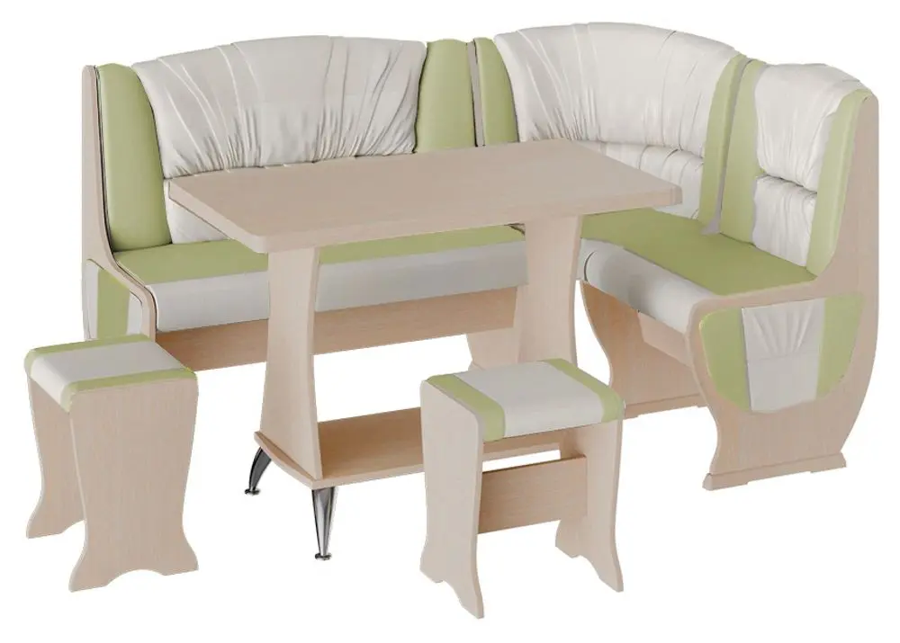 Кухонный уголок BonMebel Уют 5 (Дуб Молочный/Фисташковый/Бежевый)