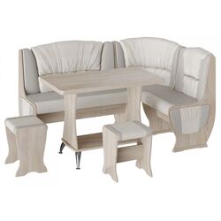 Кухонный уголок BonMebel Уют 5 (Дуб Молочный/Серый/Белый)