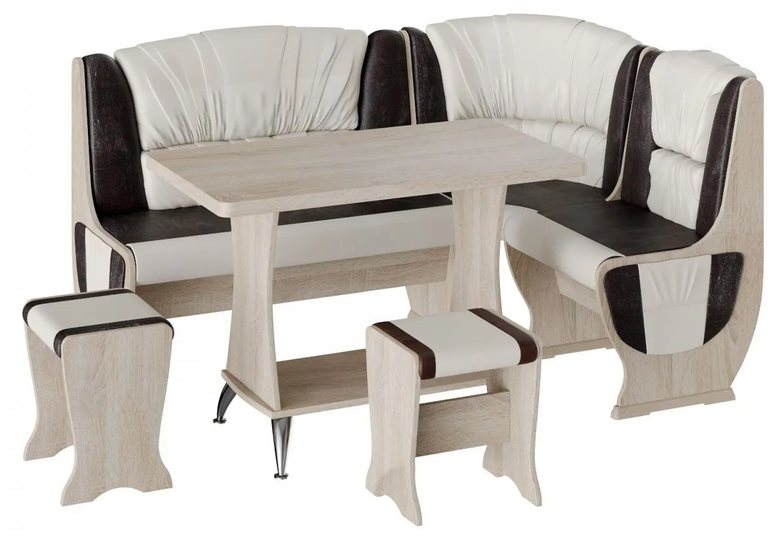 Кухонный уголок BonMebel Уют 5 (Дуб Молочный/Шоколадный/Бежевый)