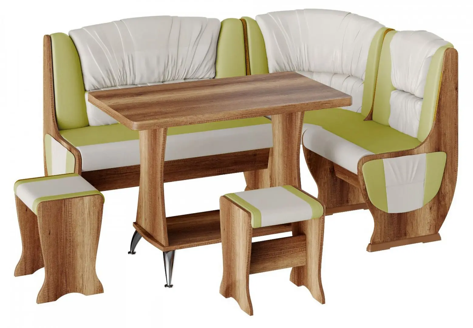 Кухонный уголок BonMebel Уют 5 (Дуб Сонома/Фисташковый/Бежевый)