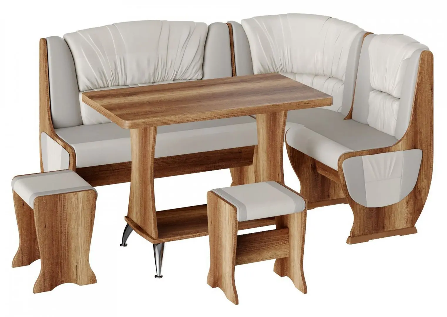 Кухонный уголок BonMebel Уют 5 (Дуб Сонома/Серый/Белый)