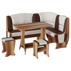 Кухонный уголок BonMebel Уют 5 (Дуб Сонома/Шоколадный/Бежевый)