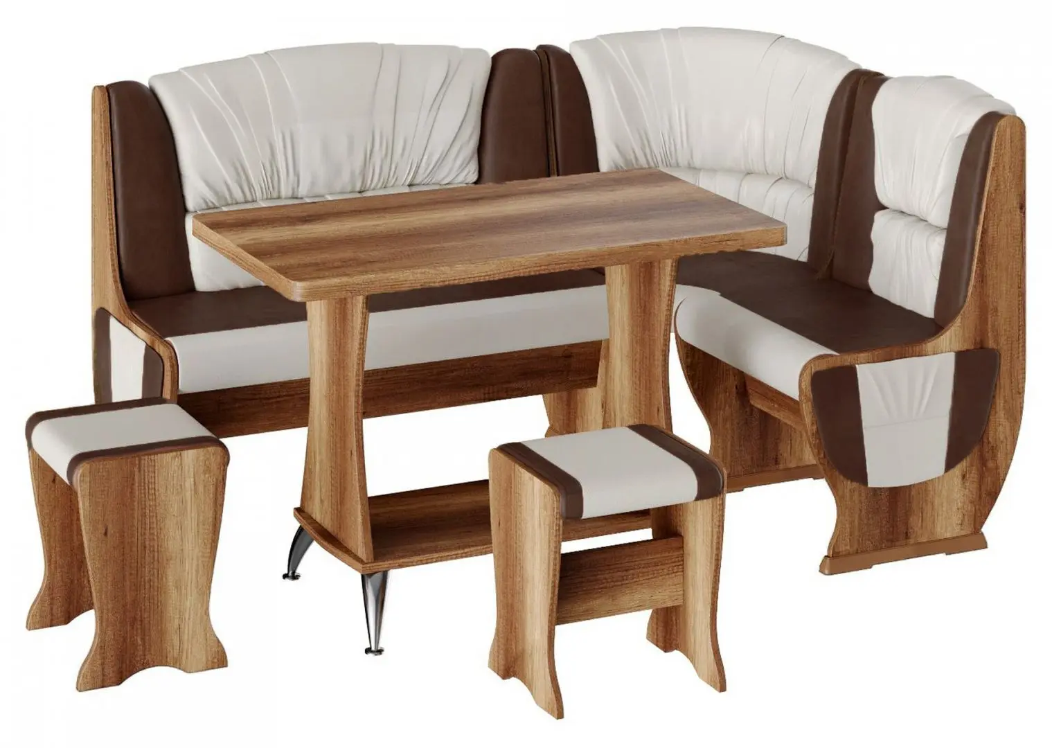 Кухонный уголок BonMebel Уют 5 (Дуб Сонома/Шоколадный/Бежевый)