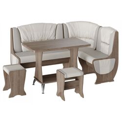 Кухонный уголок BonMebel Уют 5 (Дуб Сонома Трюфель/Серый/Белый)