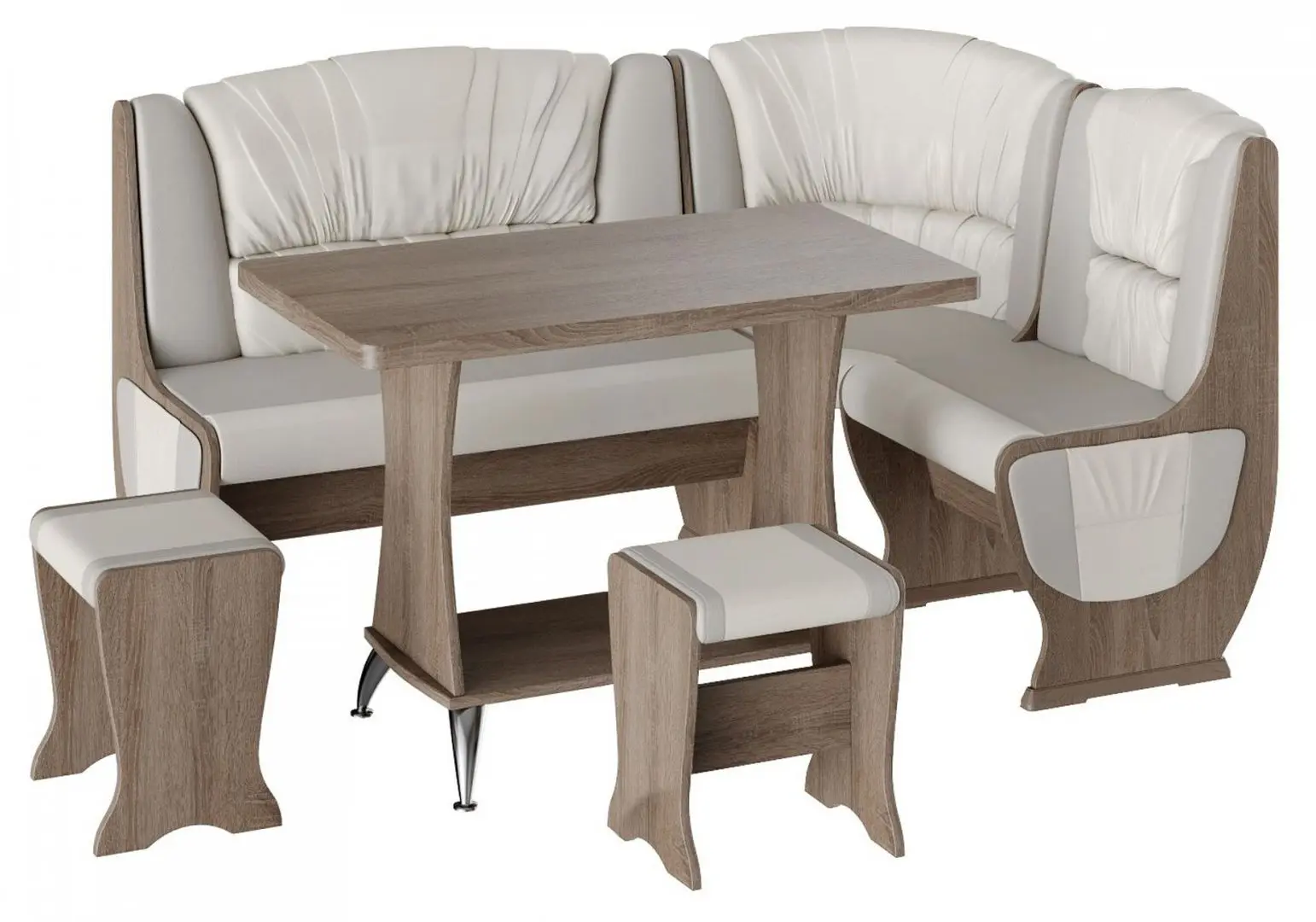 Кухонный уголок BonMebel Уют 5 (Дуб Сонома Трюфель/Серый/Белый)