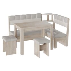 Кухонный уголок BonMebel Уют 8 (Дуб Молочный/Серый/Белый)