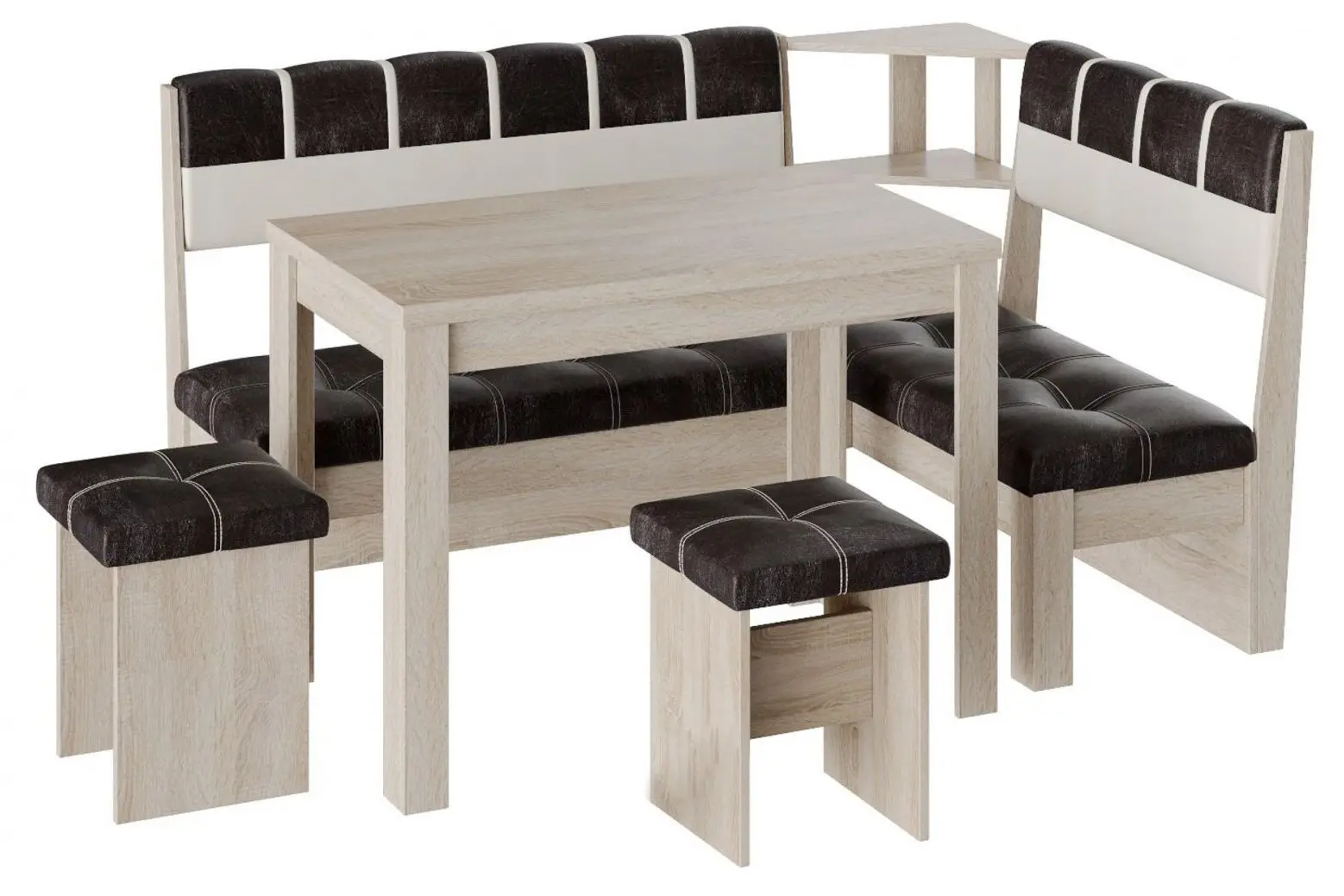 Кухонный уголок BonMebel Уют 8 (Дуб Молочный/Шоколадный/Бежевый)