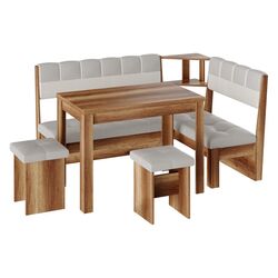 Кухонный уголок BonMebel Уют 8 (Дуб Сонома/Серый/Белый)