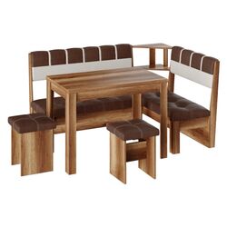 Кухонный уголок BonMebel Уют 8 (Дуб Сонома/Шоколадный/Бежевый)