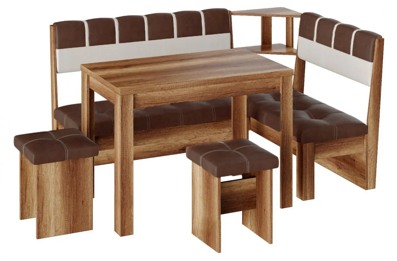 Кухонный уголок BonMebel Уют 8 (Дуб Сонома/Шоколадный/Бежевый)