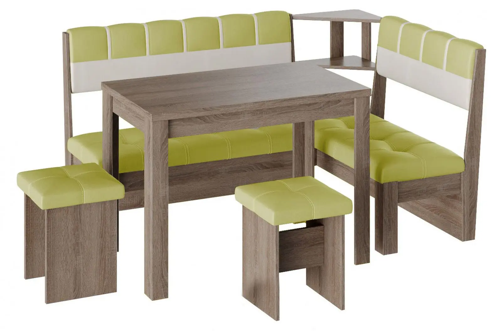 Кухонный уголок BonMebel Уют 8 (Дуб Сонома Трюфель/Фисташковый/Бежевый)