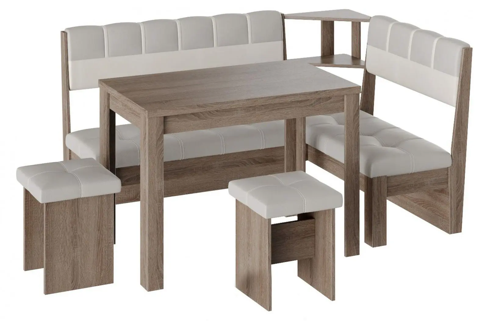 Кухонный уголок BonMebel Уют 8 (Дуб Сонома Трюфель/Серый/Белый)