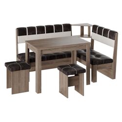 Кухонный уголок BonMebel Уют 8 (Дуб Сонома Трюфель/Шоколадный/Бежевый)