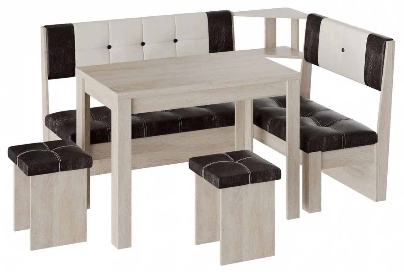 Кухонный уголок BonMebel Уют 9 (Дуб Молочный/Шоколадный/Белый)