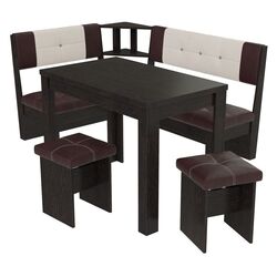 Кухонный уголок BonMebel Уют 9 (Венге/Шоколадный/Белый)