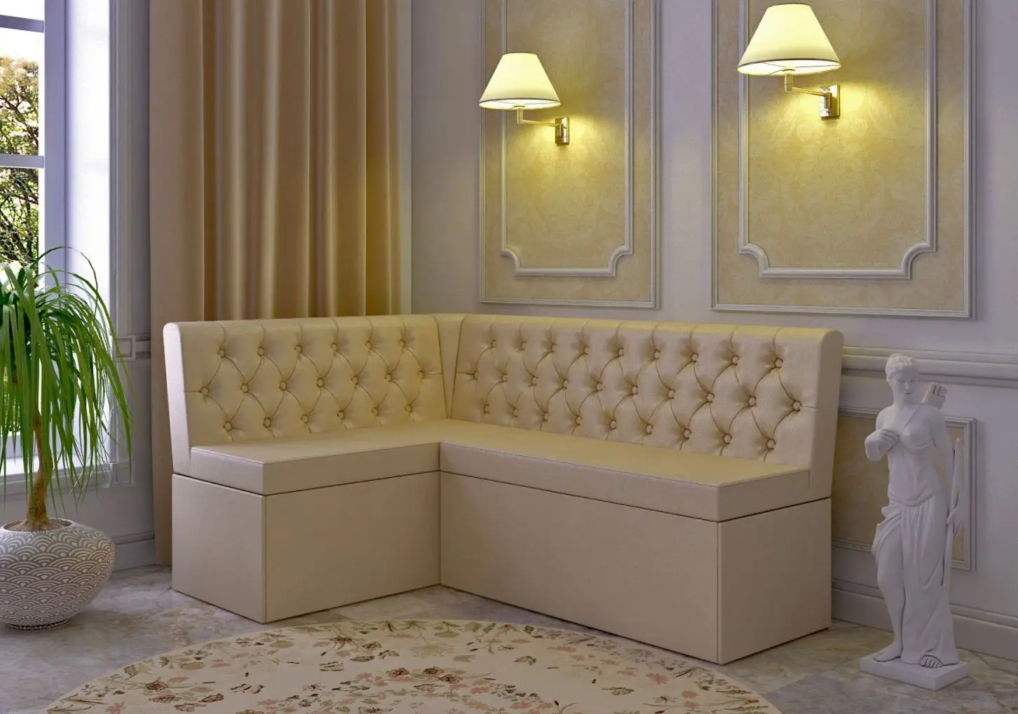 Coltar de bucatarie BonMebel Venecia (Wenge/Beige) - 2