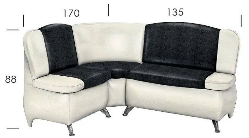 Кухонный уголок Modern Sofy 2300/2230 White/Black (угол Г)