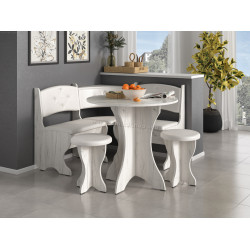 Coltar de bucatarie Пехотин Boiarin masa/2 taburete (Craft/White)