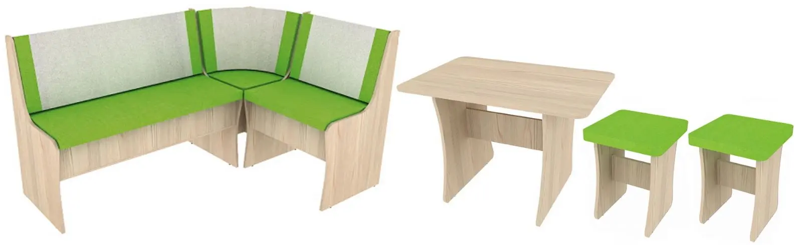 Coltar de bucatarie Yasen Domino Northern Cedar/Green/Beige (Set)