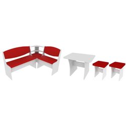 Coltar de bucatarie Yasen Praym White/Red (Set)