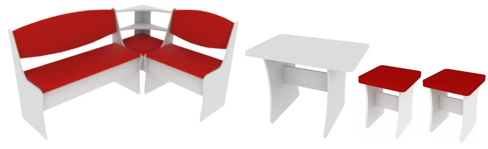 Coltar de bucatarie Yasen Praym White/Red (Set)