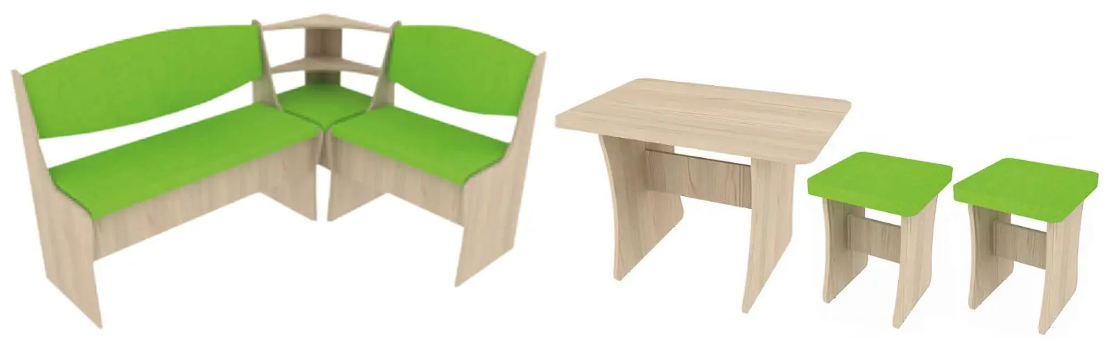 Coltar de bucatarie Yasen Praym Northern Cedar/Green (Set)